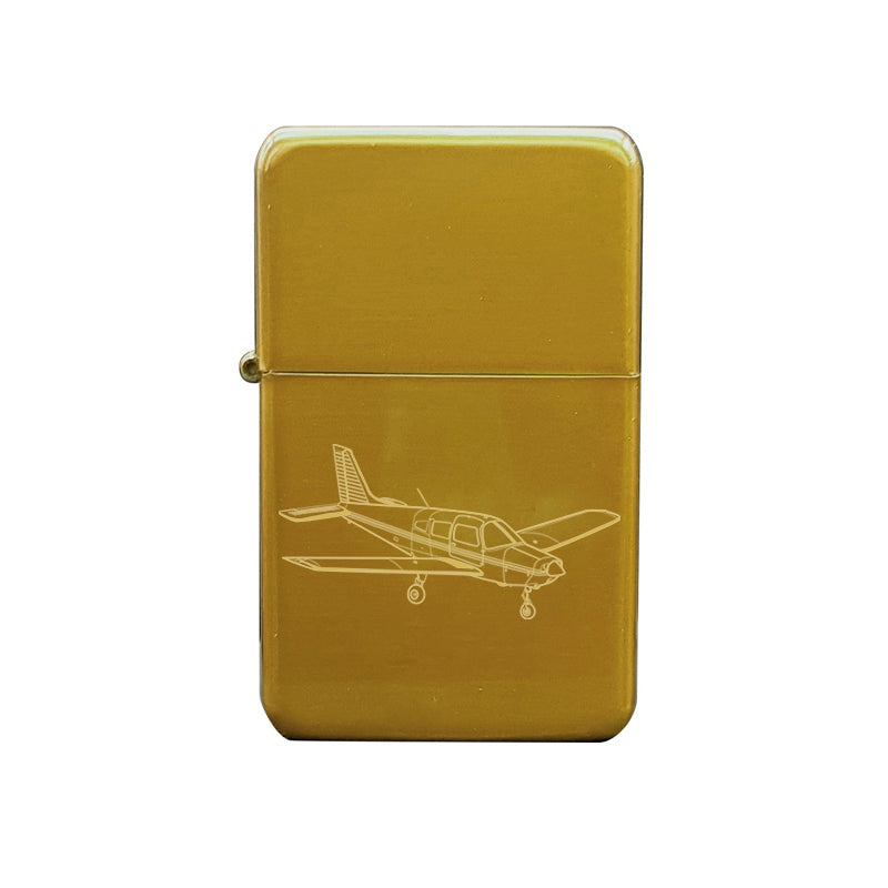 Illustration of Piper PA28 Aircraft Artwork engraved on Fuel Lighter | Giftware Engraved