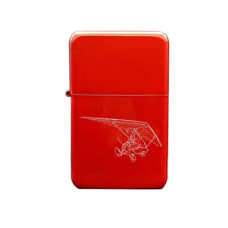 Illustration of Pegasus Microlight Trike Artwork engraved on Fuel Lighter | Giftware Engraved