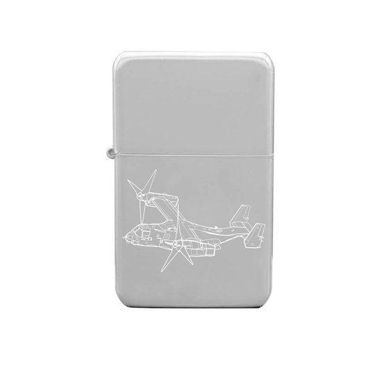 Illustration of V22 Osprey Aircraft Artwork engraved on Fuel Lighter | Giftware Engraved