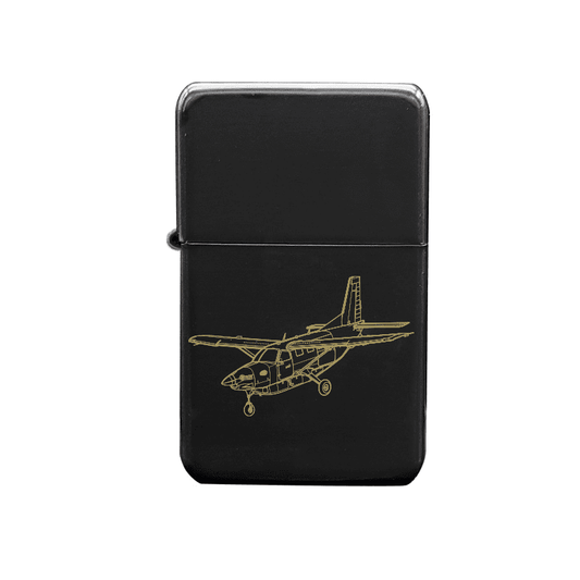 Illustration of Quest Daher Kodiak Aircraft Artwork engraved on Fuel Lighter | Giftware Engraved