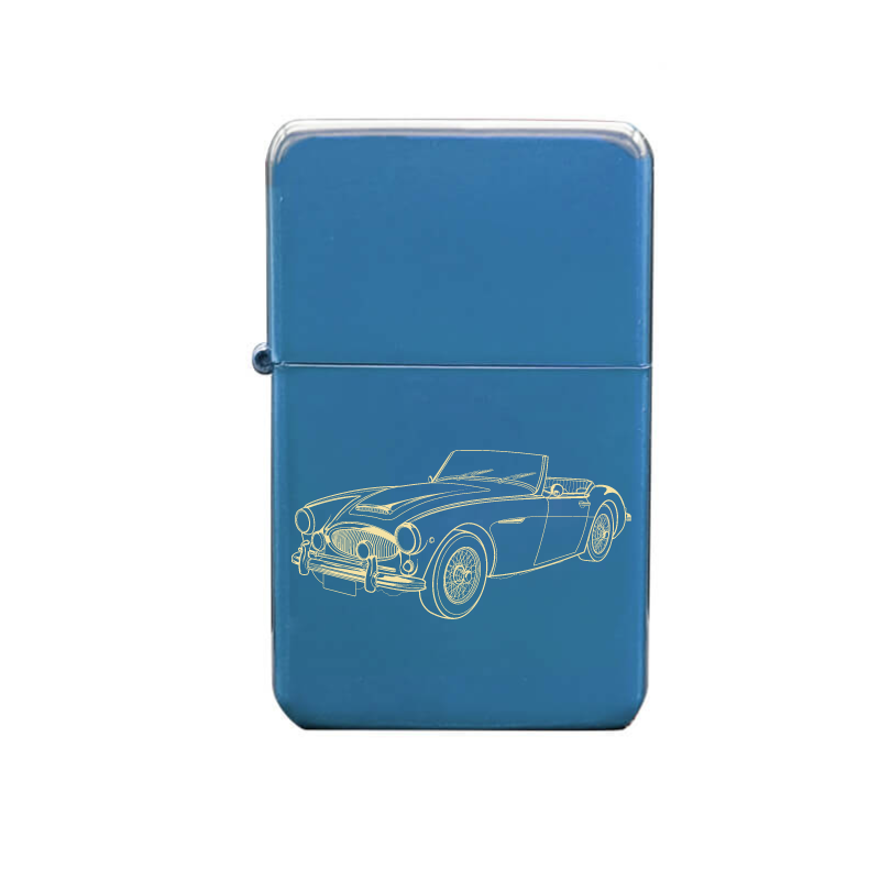 Illustration of Austin Healey 3000 Artwork engraved on Fuel Lighter | Giftware Engraved