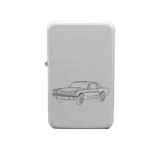 Illustration of Ford Mustang 65 Coupe Artwork engraved on Fuel Lighter | Giftware Engraved