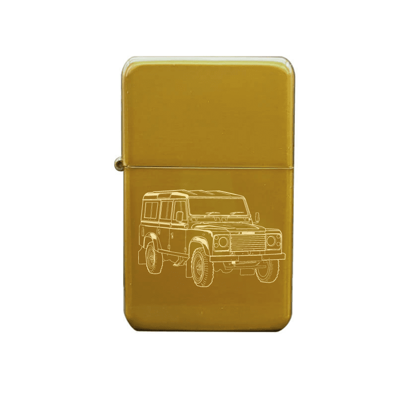 Illustration of Land Rover Artwork engraved on Fuel Lighter | Giftware Engraved