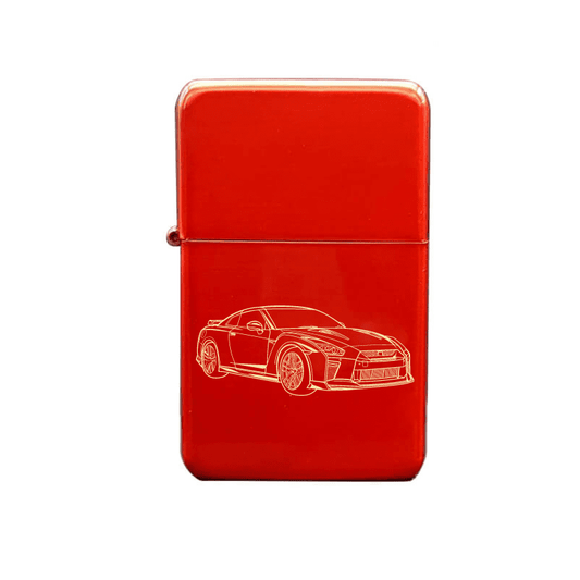 Illustration of Nissan GT-R35 Artwork engraved on Fuel Lighter | Giftware Engraved