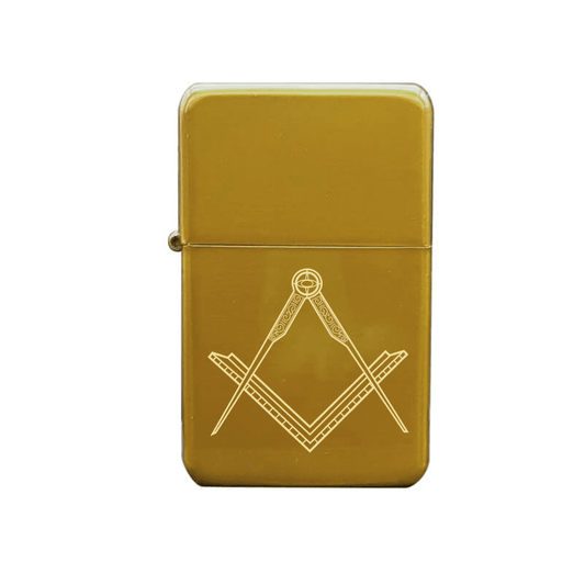 Illustration of Masonic Compass & Set Square Artwork engraved on Fuel Lighter | Giftware Engraved