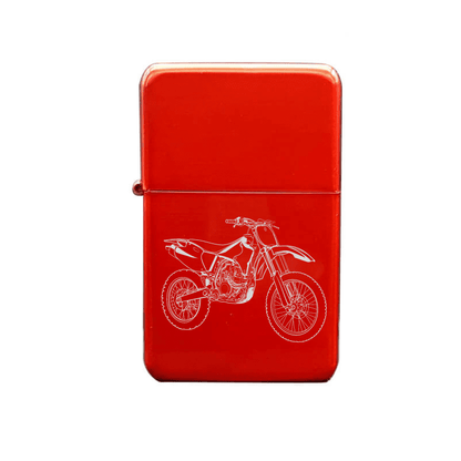 Illustration of Dirt Bike Motorcycle Artwork engraved on Fuel Lighter | Giftware Engraved