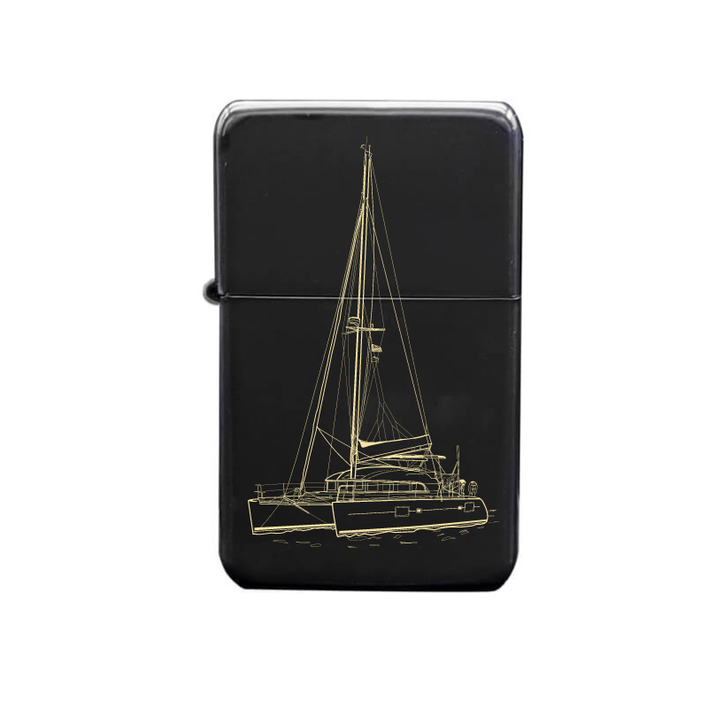 Illustration of Catamaran Artwork engraved on Fuel Lighter | Giftware Engraved