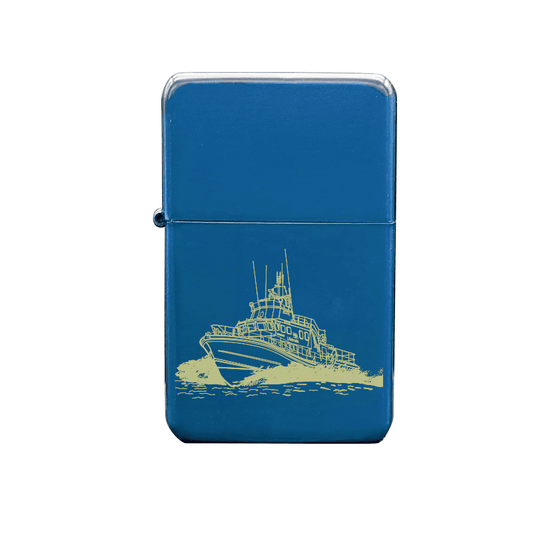 Illustration of RNLI Lifeboat Artwork engraved on Fuel Lighter | Giftware Engraved
