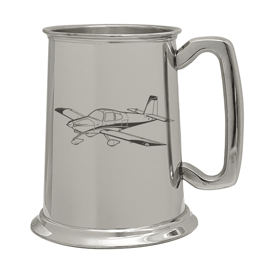 Illustration of American RV Vans Aircraft Engraved on Pewter Tankard | Giftware Engraved