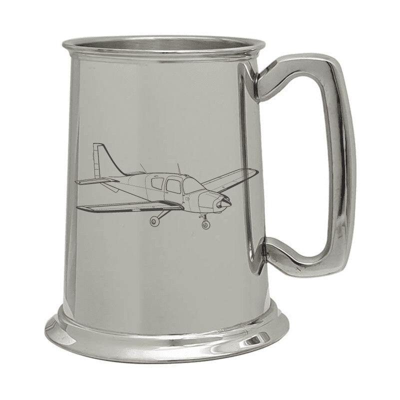 Illustration of Beagle Pup Aircraft Engraved on Pewter Tankard | Giftware Engraved