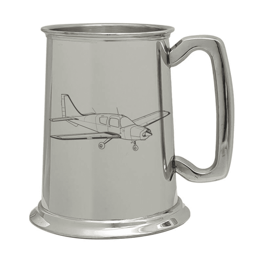Illustration of Beagle Pup Aircraft Engraved on Pewter Tankard | Giftware Engraved