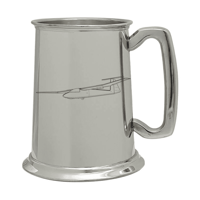 Illustration of Pirat Glider Engraved on Pewter Tankard | Giftware Engraved