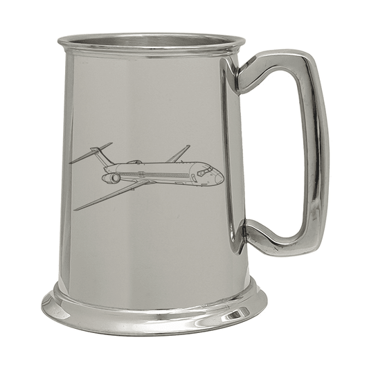 Illustration of Boeing 717 Aircraft Engraved on Pewter Tankard | Giftware Engraved