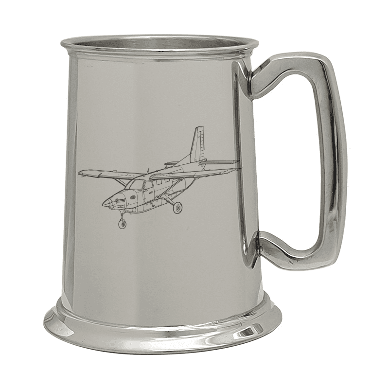 Illustration of Quest Daher Kodiak Aircraft Engraved on Pewter Tankard | Giftware Engraved