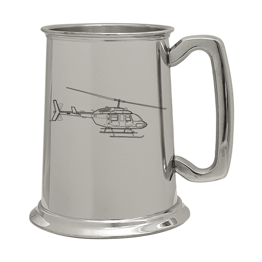 Bell 206 Long Ranger Helicopter Pewter Tankard | Giftware Engraved