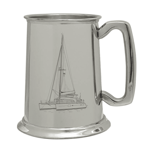 Illustration of Catamaran Engraved on Pewter Tankard | Giftware Engraved