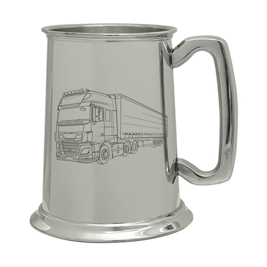 Illustration of HGV Lorry Engraved on Pewter Tankard | Giftware Engraved
