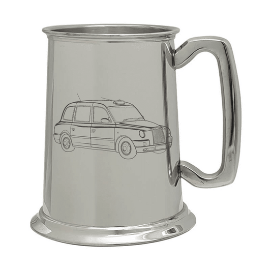 Illustration of London Taxi Engraved on Pewter Tankard | Giftware Engraved