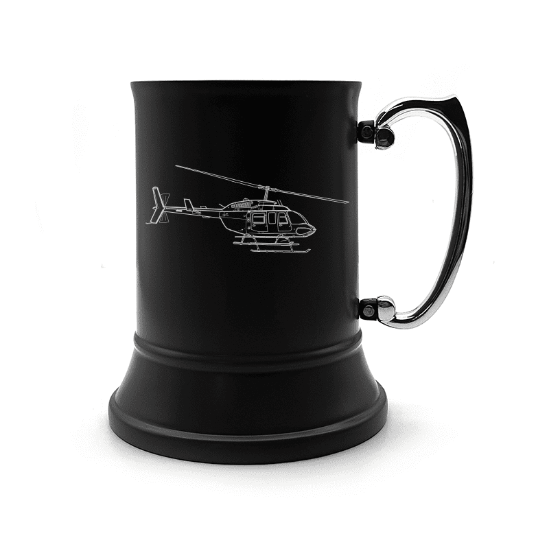 Bell 206 Long Ranger Helicopter Steel Tankard | Giftware Engraved